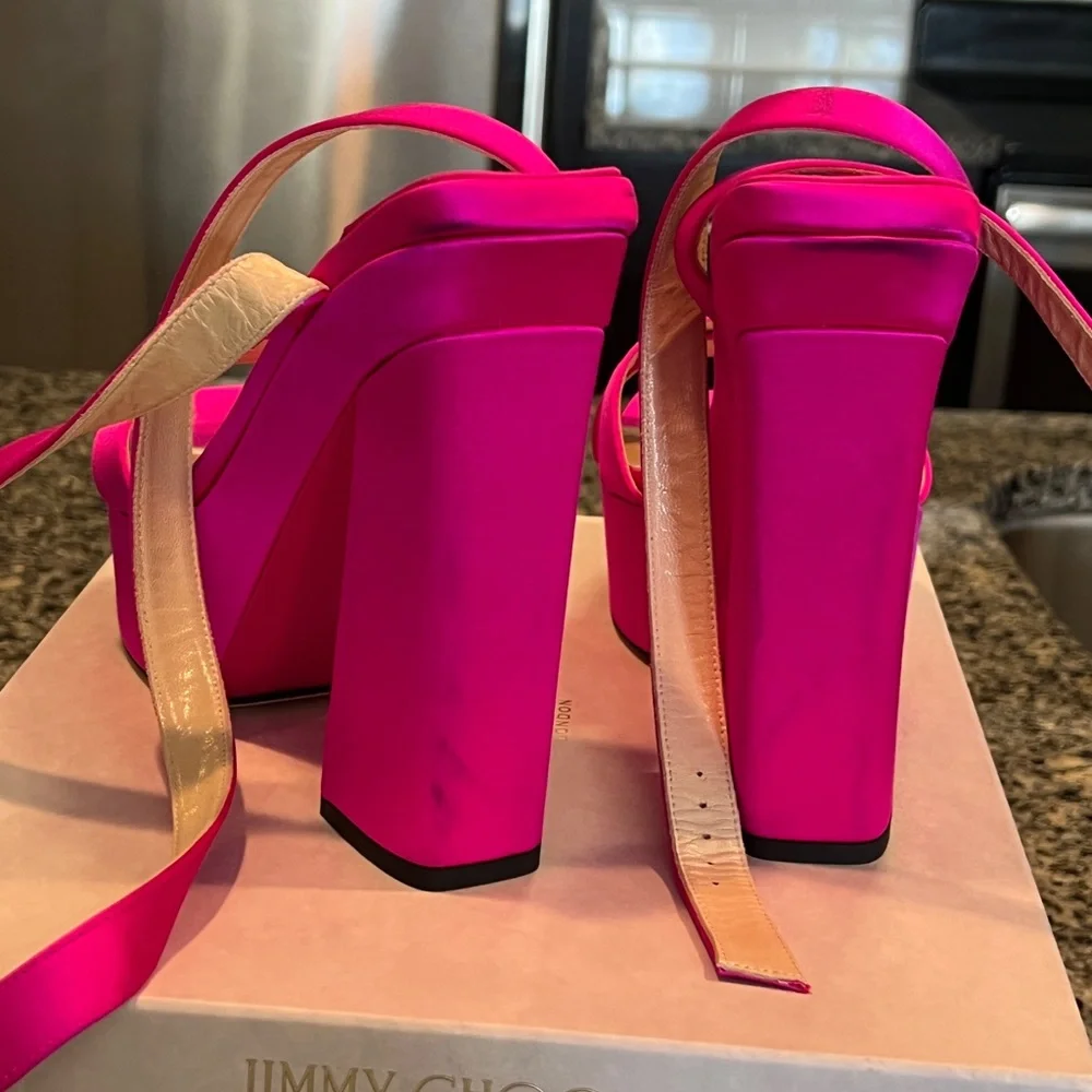 Jimmy Choo Fuchsia Platform Heels - Picture 5 of 9